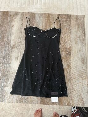 PARTHEA Black Sequin Mini Dress